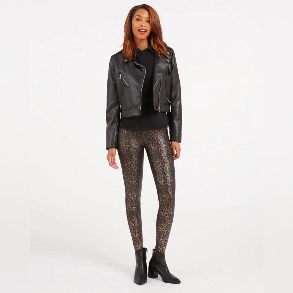 Spanx - Faux Leather Leopard Leggings in Leopard Shine - NWOT